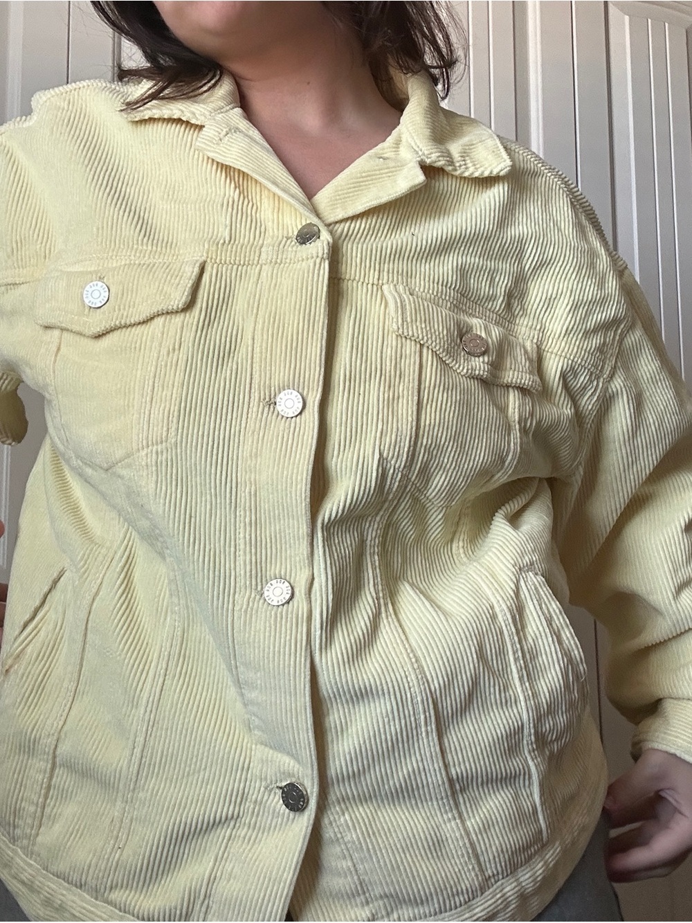 BDG Urban Outfitters Corduroy Yellow Trucker Jean Jacket Size XL - Picture 3 of 8